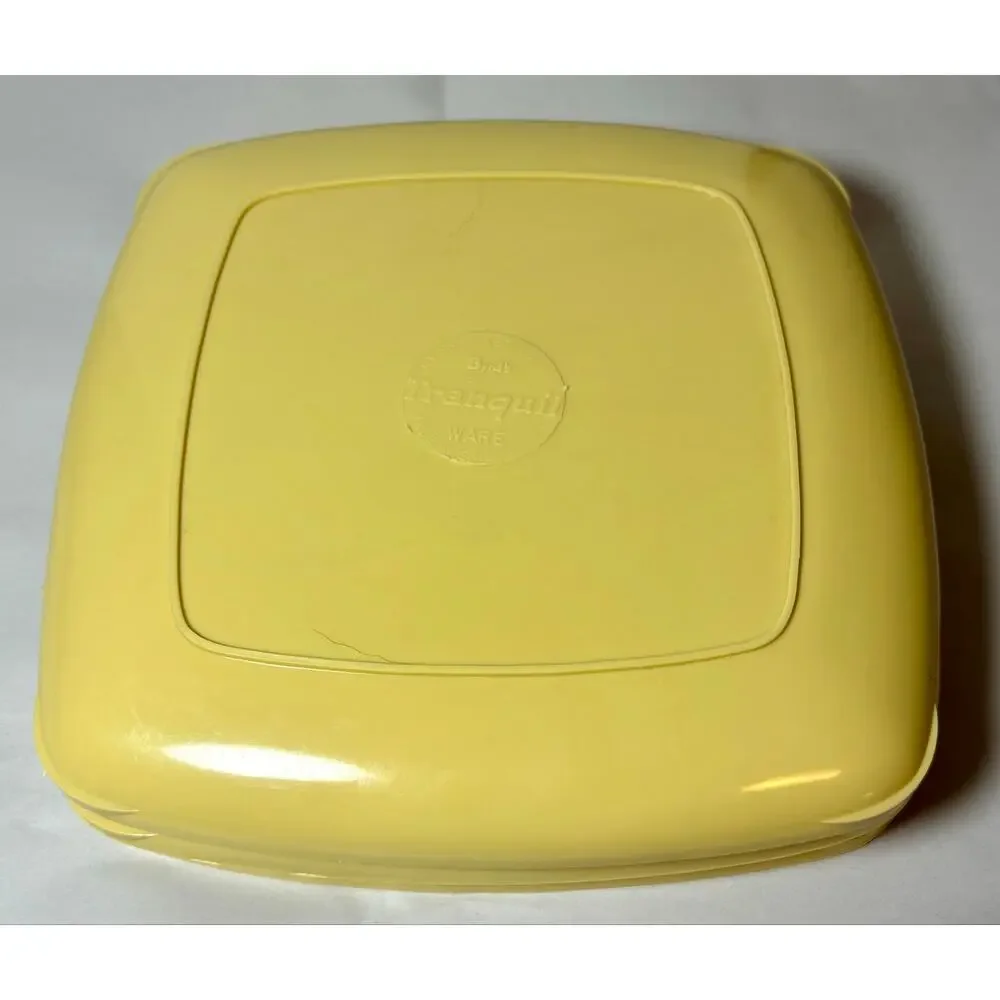 Vtg MCM Yellow Melamine/Plastic Tranquil Ware Byrd Set of 6 Dinner Plates 9”